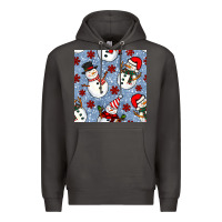 Smoke christmas snowman seamless pattern Premium Hoodie - BundleAndBundleShop