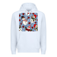 White christmas snowman seamless pattern Premium Hoodie - BundleAndBundleShop