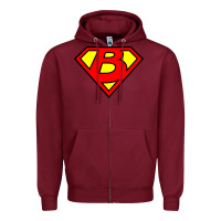 Burgundy super b Zipper Hoodie - tuanDangUi