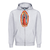 Heather Grey our lady of guadalupe virgin mary Zipper Hoodie - tuanDangUi
