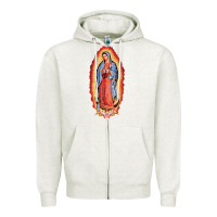 Oatmeal Heather our lady of guadalupe virgin mary Zipper Hoodie - tuanDangUi