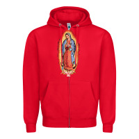 Red our lady of guadalupe virgin mary Zipper Hoodie - tuanDangUi