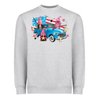 Heather Grey American truck gnomes Heavyweight Sweatshirt - FaDigitalArtStudio