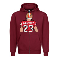 Burgundy christian mccaffrey back to Zipper Hoodie - tuanDangUi
