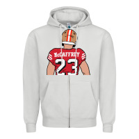 Dove Grey christian mccaffrey back to Zipper Hoodie - tuanDangUi