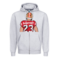 Heather Grey christian mccaffrey back to Zipper Hoodie - tuanDangUi