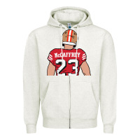 Oatmeal Heather christian mccaffrey back to Zipper Hoodie - tuanDangUi