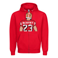 Red christian mccaffrey back to Zipper Hoodie - tuanDangUi
