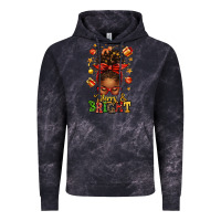 Cloud Black merry and bright christmas afro messy bun Vintage Hoodie - texasbilliewilder