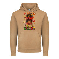 Merry And Bright Christmas Afro Messy Bun Vintage Hoodie | Teevron