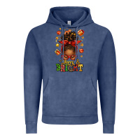 Vintage Denim merry and bright christmas afro messy bun Vintage Hoodie - texasbilliewilder