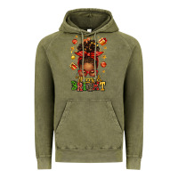 Vintage Olive merry and bright christmas afro messy bun Vintage Hoodie - texasbilliewilder