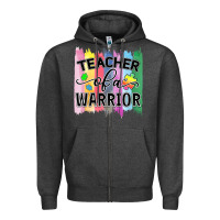 Charcoal Heather Teacher of a warrior Zipper Hoodie - CowhideDigitalArt