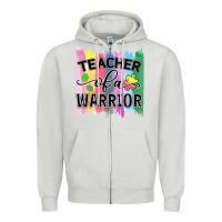 Dove Grey Teacher of a warrior Zipper Hoodie - CowhideDigitalArt