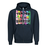 Navy Teacher of a warrior Zipper Hoodie - CowhideDigitalArt