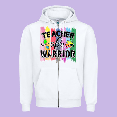 Teacher Of A Warrior Zipper Hoodie Designed By Cowhidedigitalart