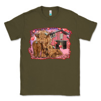 Army Green valentines day mama cow and baby cows Classic Tee - RanaPortraitStore