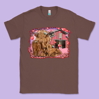 Valentines Day Mama Cow And Baby Cows Classic Tee Designed By Ranaportraitstore