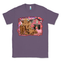 Lavender valentines day mama cow and baby cows Classic Tee - RanaPortraitStore
