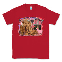 Red valentines day mama cow and baby cows Classic Tee - RanaPortraitStore