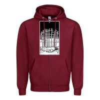 Burgundy ten of swords   x of swords   tarot card   major arcana   fortune tell Zipper Hoodie - tuanDangUi