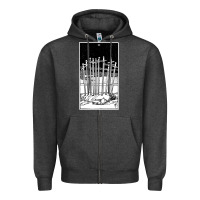 Charcoal Heather ten of swords   x of swords   tarot card   major arcana   fortune tell Zipper Hoodie - tuanDangUi