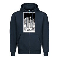Navy ten of swords   x of swords   tarot card   major arcana   fortune tell Zipper Hoodie - tuanDangUi