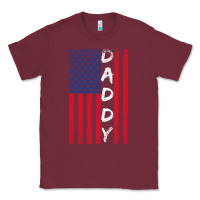 Burgundy Daddy American Flag Classic Tee - Bettercallsaul