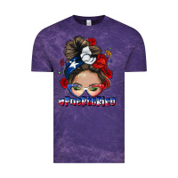 Cloud Purple Puerto Rico messy bun Vintage Tee - NancyCooperArtShop