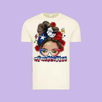 Puerto Rico Messy Bun Vintage Tee Designed By Nancycooperartshop