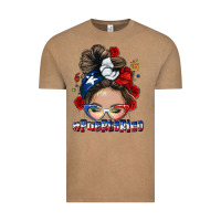 Vintage Coffee Puerto Rico messy bun Vintage Tee - NancyCooperArtShop