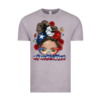 Vintage Zinc Puerto Rico messy bun Vintage Tee - NancyCooperArtShop