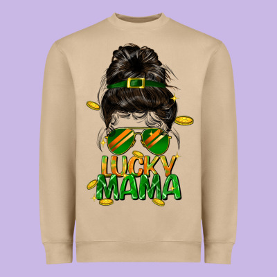 Lucky Mama St. Patricks Day Heavyweight Sweatshirt Designed By Fadigitalartstudio