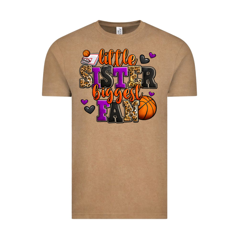 Little Sister Biggest Fan Basketball Vintage Tee by Jasminsmagicworld | Teevron
