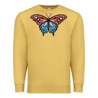 Antique Gold Patriotic American Butterfly Premium Sweatshirt - LillyAllenDesigns