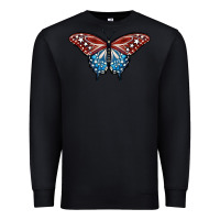 Black Patriotic American Butterfly Premium Sweatshirt - LillyAllenDesigns