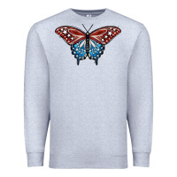 Heather Grey Patriotic American Butterfly Premium Sweatshirt - LillyAllenDesigns