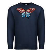 Navy Patriotic American Butterfly Premium Sweatshirt - LillyAllenDesigns