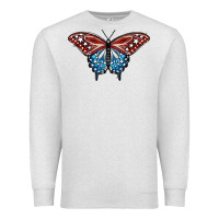 Oatmeal Heather Patriotic American Butterfly Premium Sweatshirt - LillyAllenDesigns