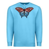 Ocean Blue Patriotic American Butterfly Premium Sweatshirt - LillyAllenDesigns