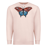 Pale Pink Patriotic American Butterfly Premium Sweatshirt - LillyAllenDesigns