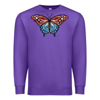 Purple Patriotic American Butterfly Premium Sweatshirt - LillyAllenDesigns
