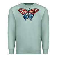 Seafoam Patriotic American Butterfly Premium Sweatshirt - LillyAllenDesigns