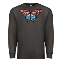 Smoke Patriotic American Butterfly Premium Sweatshirt - LillyAllenDesigns