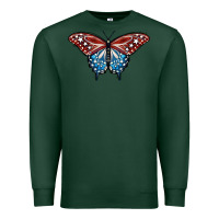 Sports Green Patriotic American Butterfly Premium Sweatshirt - LillyAllenDesigns