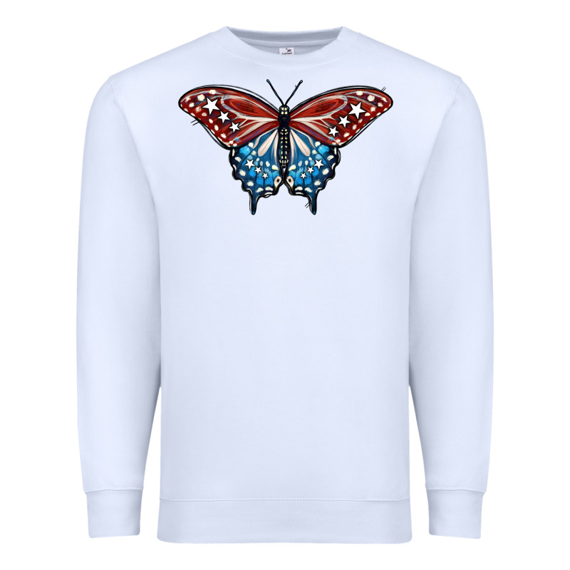Patriotic American Butterfly Premium Sweatshirt by LillyAllenDesigns | Teevron