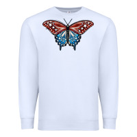 White Patriotic American Butterfly Premium Sweatshirt - LillyAllenDesigns