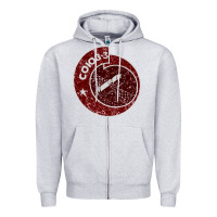 Heather Grey soyuz 3 space program Zipper Hoodie - tuanDangUi