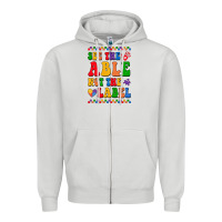 Dove Grey see the able not the label Zipper Hoodie - CowhideDigitalArt