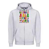 Heather Grey see the able not the label Zipper Hoodie - CowhideDigitalArt